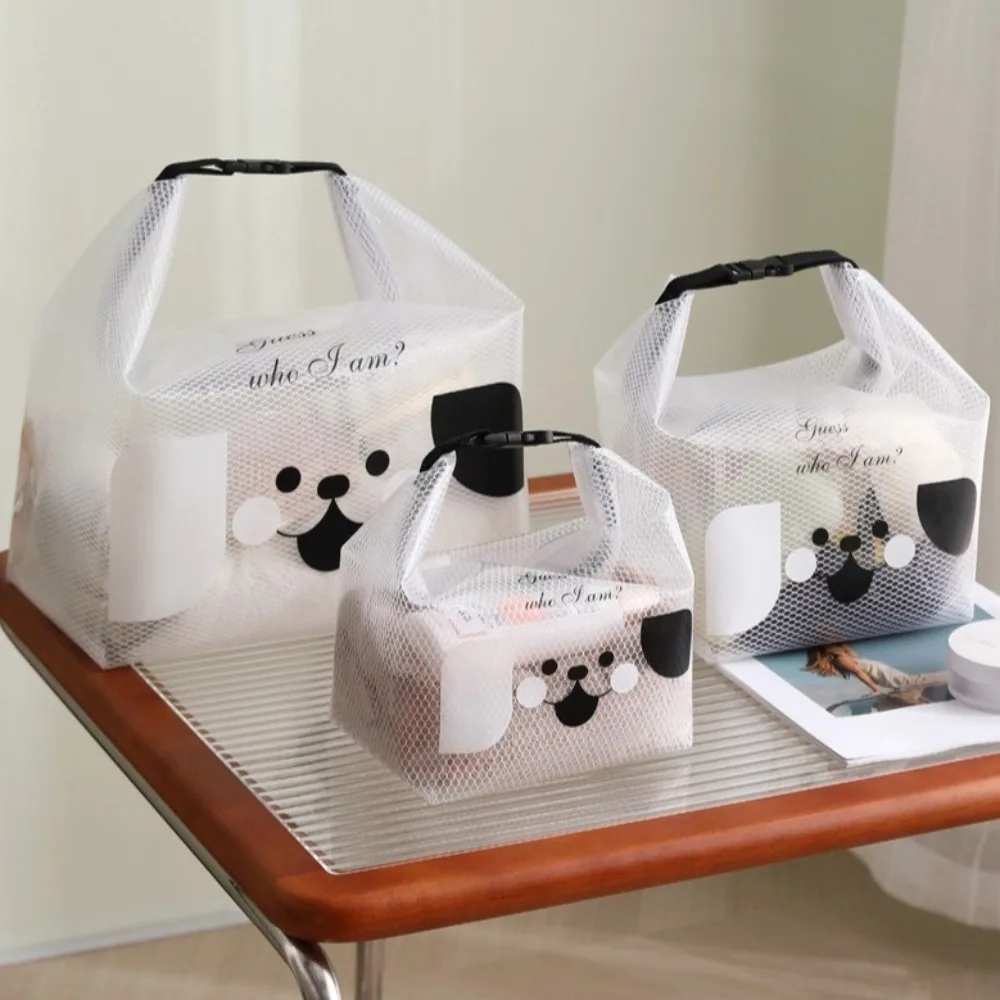 بسيطة الكرتون حاوية مستحضرات التجميل مقاوم للماء ختم السفر حقيبة أدوات الزينة سعة كبيرة حقيبة يد مستحضرات التجميل حقيبة التخزين التخييم