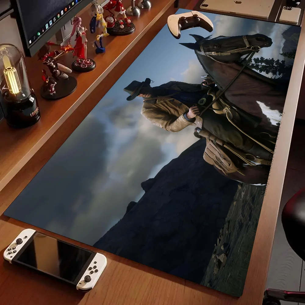 1pc R-Red Dead Arthur Morgan Mouse Mat Desk Mat With Pad Gaming Accessories Prime Gaming XXL Keyboard Pad