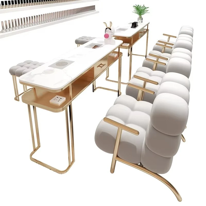 &c Marble Nail Table with Socket Vacuum Cleaner Beauty Salon Nail Salon Milk Tea Shop Reception Desk Sales Office Negotiating