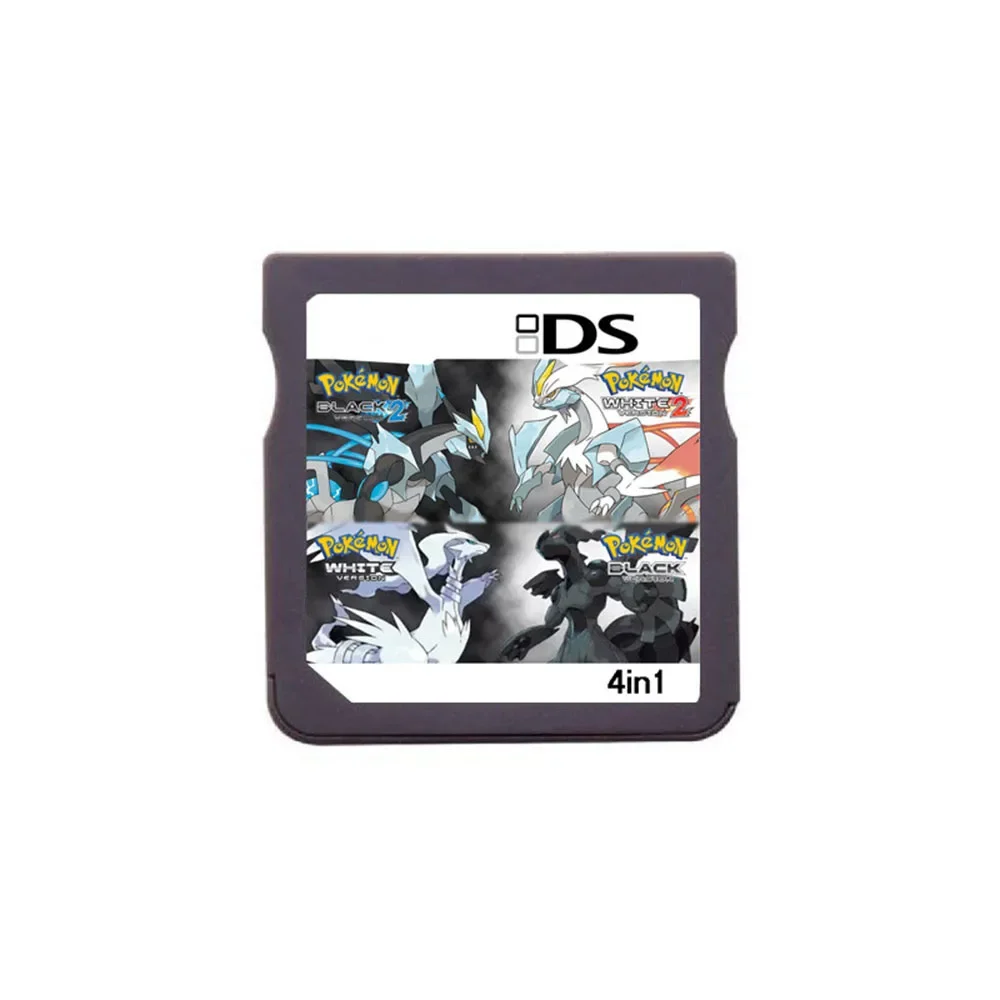 DS Video Game Cartridge (R4 Memory Card Version) Pokemon HeartGold SoulSilver Black White for NDS/2DS/3DS/NDSL