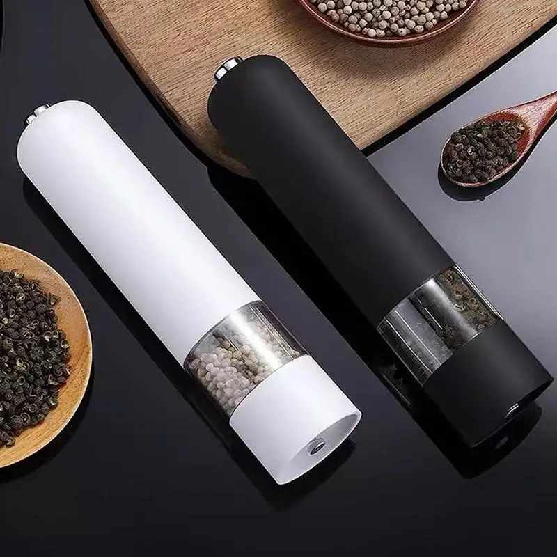 One-Hand Operation Automatic Electric Salt Pepper Grinder LED Light Adjustable Coarseness for Kitchen Camping Party