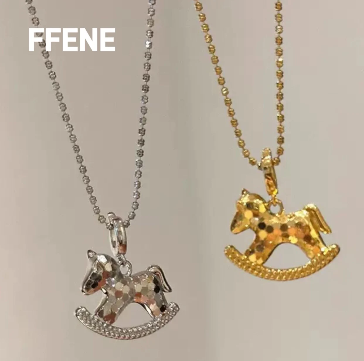 

[Promptly Rich] Crushed Ice Necklace Silver Needle Pearl Earrings Jewelry Set Fashion Simple Retro Versatile High-end Jewelry