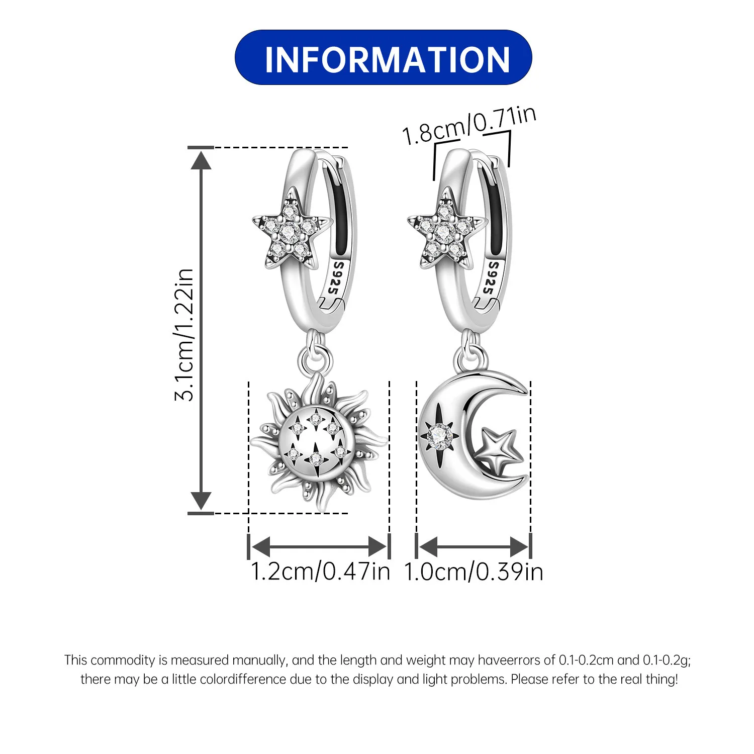 Orstarry S925 Sterling Silber Achteckige Quaste Ohrringe Vielseitige Creolen Für Frauen Schmuck Original Geburtstag Party Geschenke – Detail 24