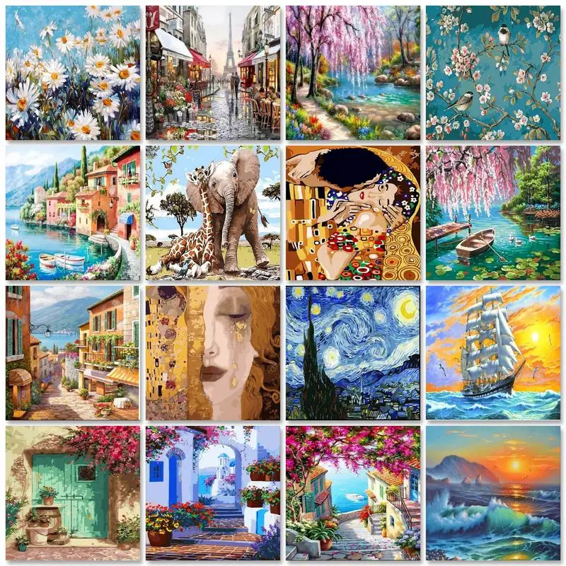 

GATYZTORY Acrylic Painting By Number Landsape Canvas Painting By Numbers Diy Crafts Handwork Paint Kit Home Decors