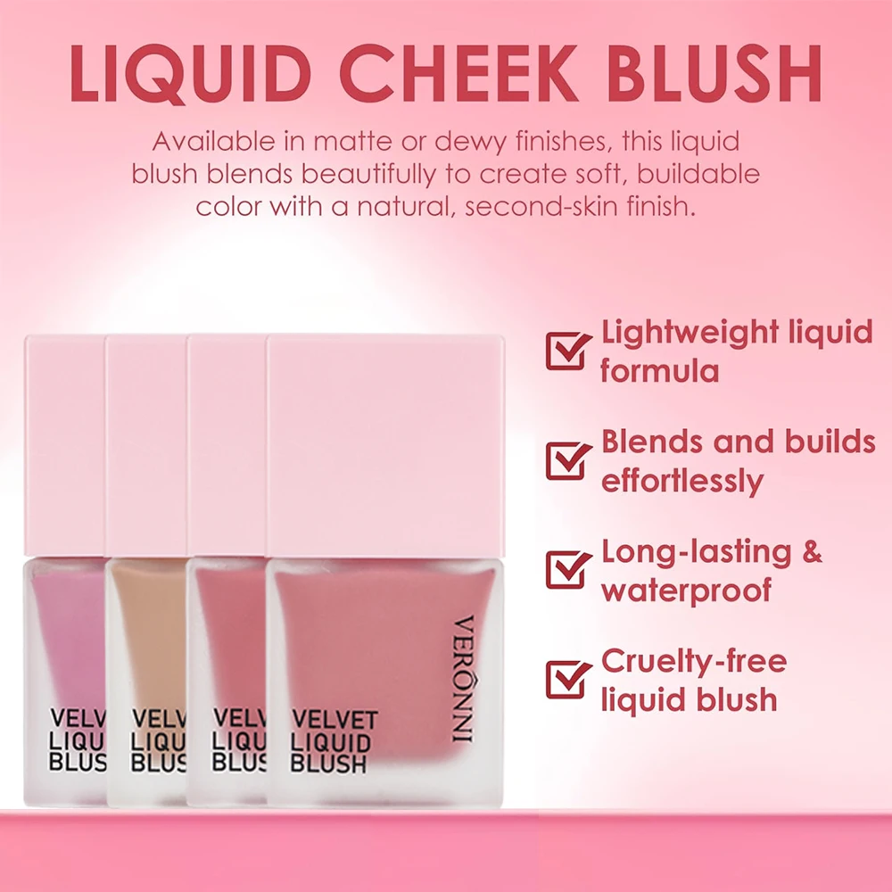 4 Farben Liquid Blush & Face Liquid Foundation Set vollflächige Concealer wasserdichtes Gesichts erröten für den täglichen Gebrauch von Frauen partys