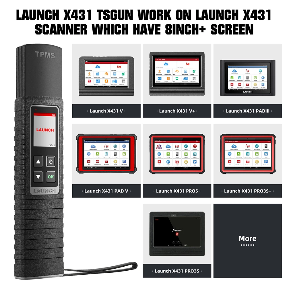 LAUNCH X431 TSGUN TPMS Car Tire Pressure Inspection Tool Sensor Activation Programming Diagnosis Work with X431 V/V+/PRO3