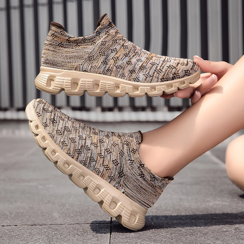 

Мужские повседневные кроссовки, модные дышащие весенне-осенние вязаные носки большого размера для пар, лоферы, мужская прогулочная обувь