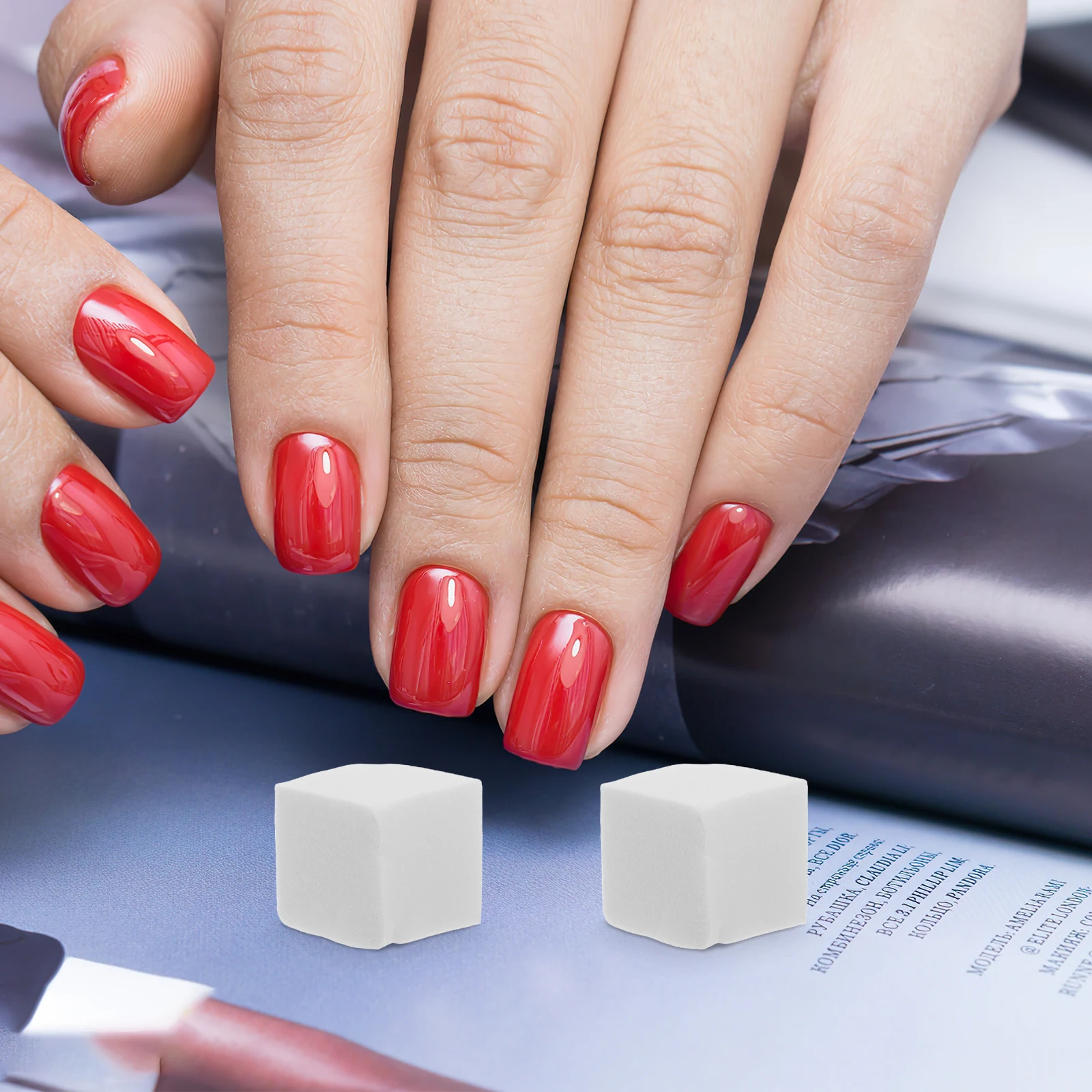 

50 Pcs Nail Tofu Cubes Soft Nonstick Multifaceted Sponges for Gradient Blending Makeup Foundation Face Cleansing