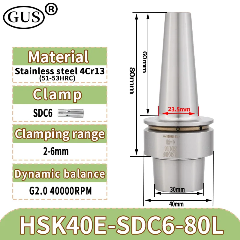 プルツールホルダー、リアドローディーホール加工ツール、高精度CNC旋盤、hsk25e hsk32e hsk40e、sdc6、sdc8