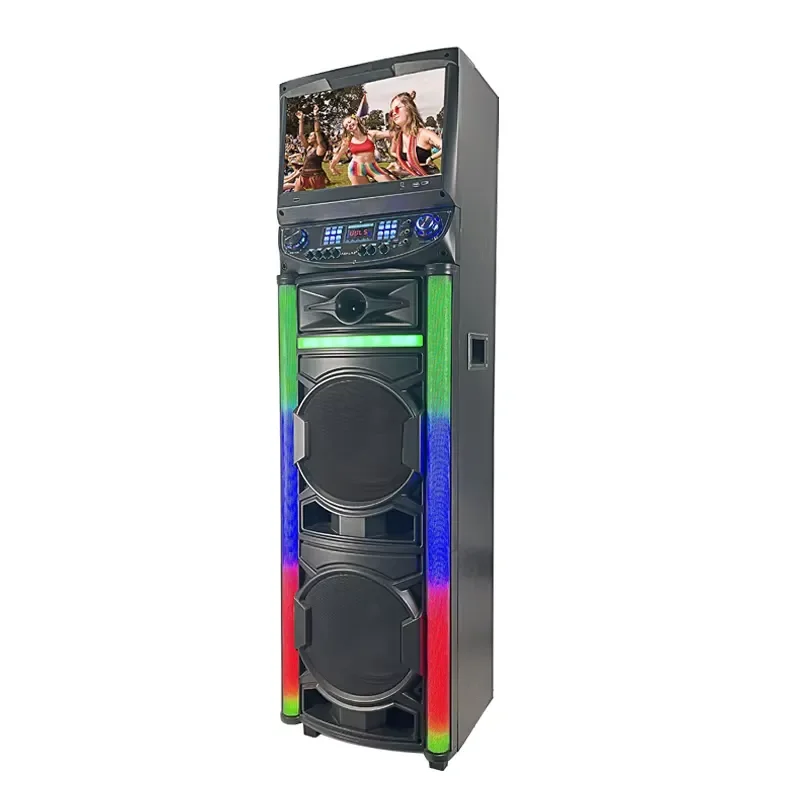 for Karaoke DJ Speaker with High Power 15.4 Inch Touch Screen RGB LED Lighting for Computer