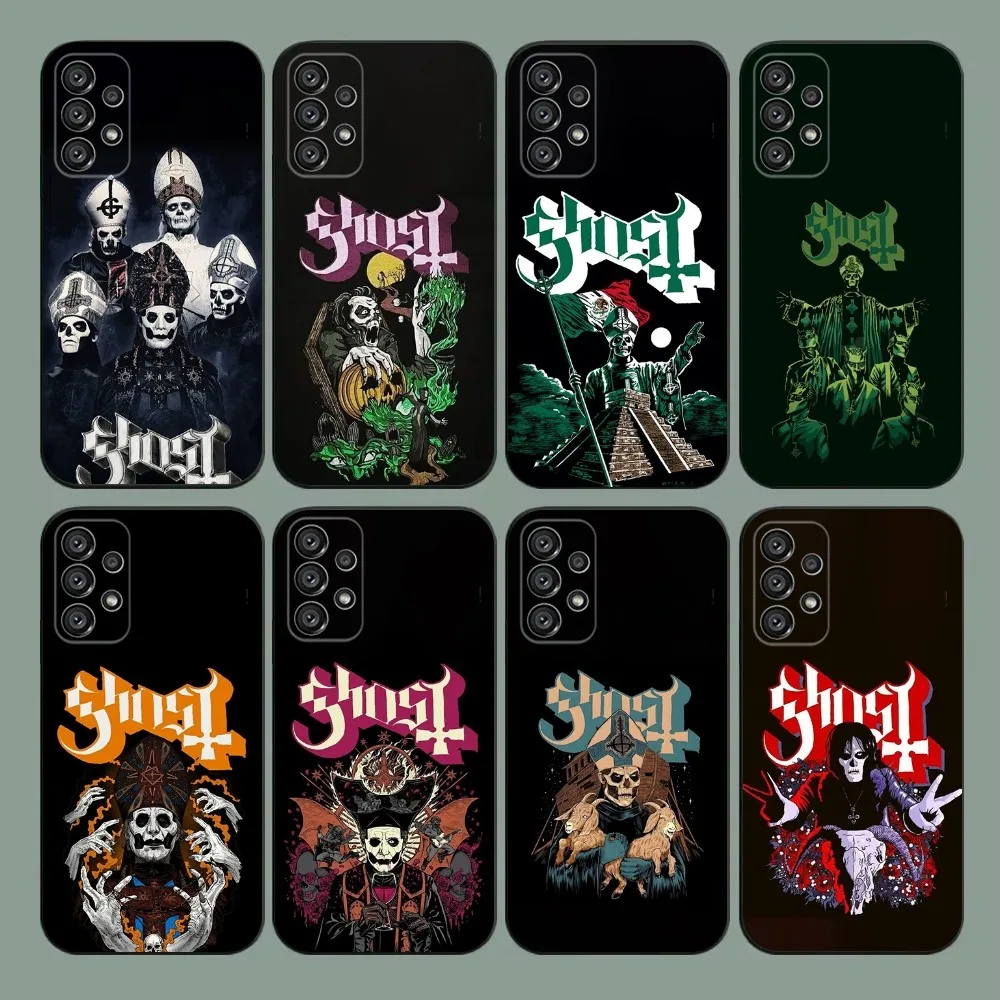 R-Rock Ghost Band   Phone Case For Samsung Galaxy A20,A21s,A22,A31,A32,A52,A53,A72,73,A80,A91 Soft Black Cover