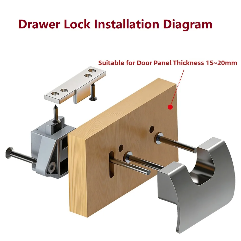 Zinc Alloy Cabinets Doors RV Replacement Drawer Eccentric Handle Lock Catch Full Mechanism Special Concealed Locks