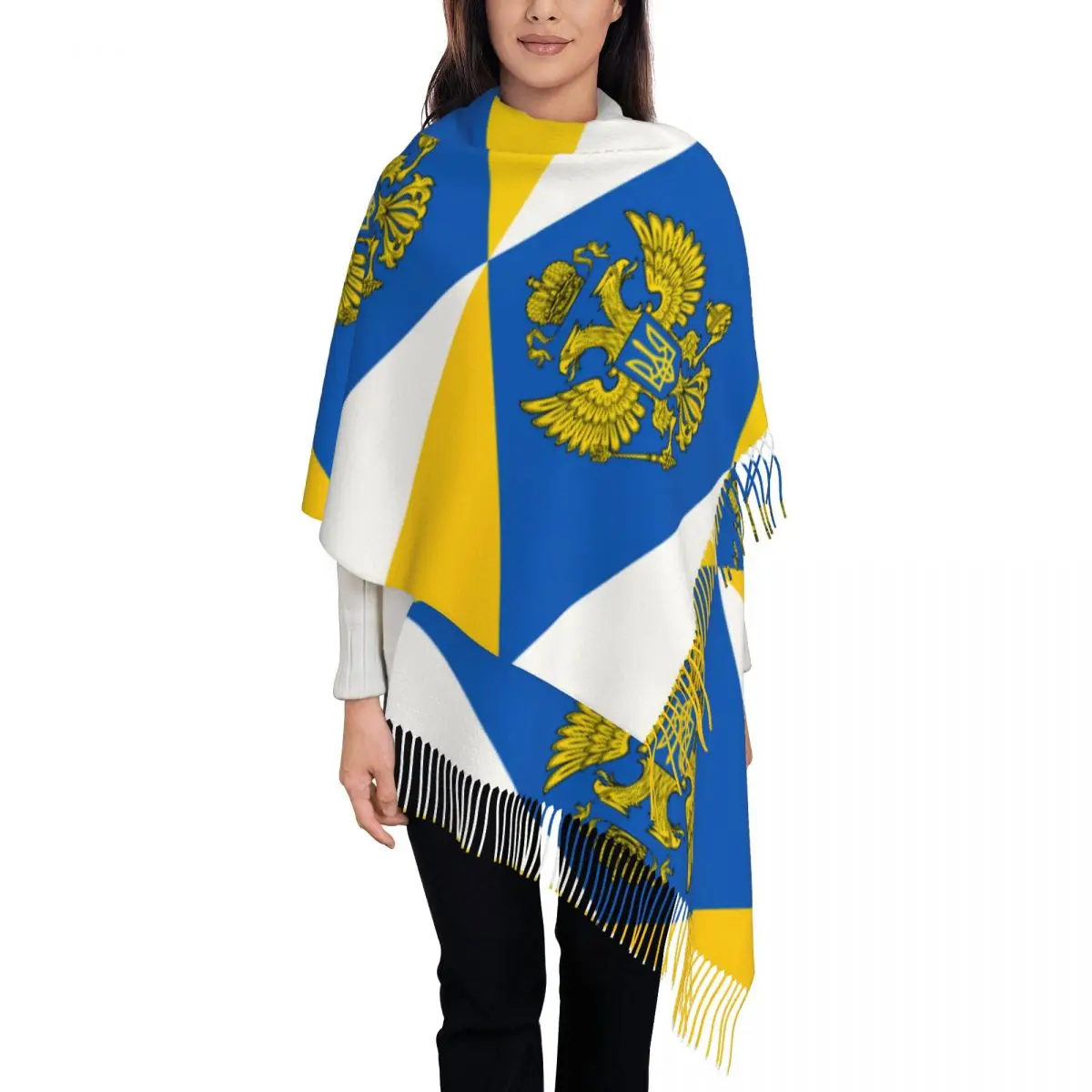 Lenço feminino com borla ucrânia grande inverno quente xale envoltório ucrânia nacional voando uso diário cachecóis pashmina