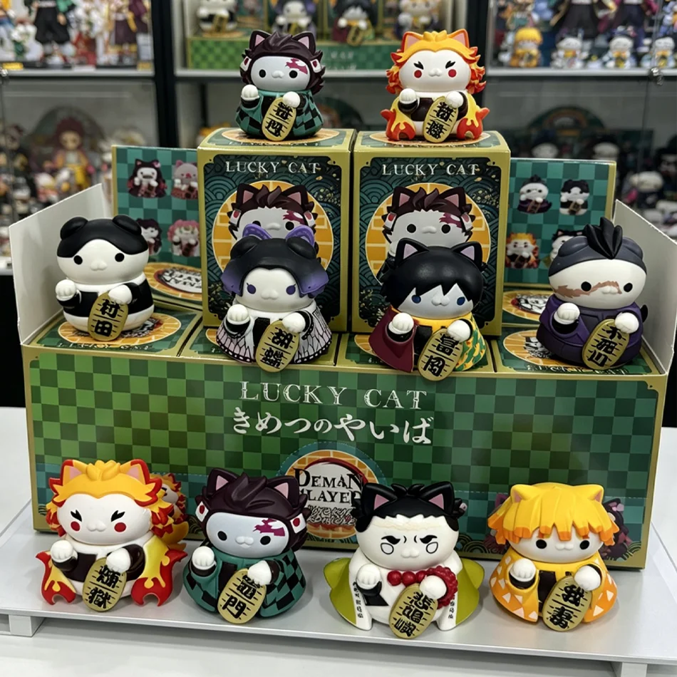 

Anime Demon Slayer Kimetsu no Yaiba Figure Maneki-neko‌ Series Blind Box Action Figure Cute Model Toys Surprise Gifts