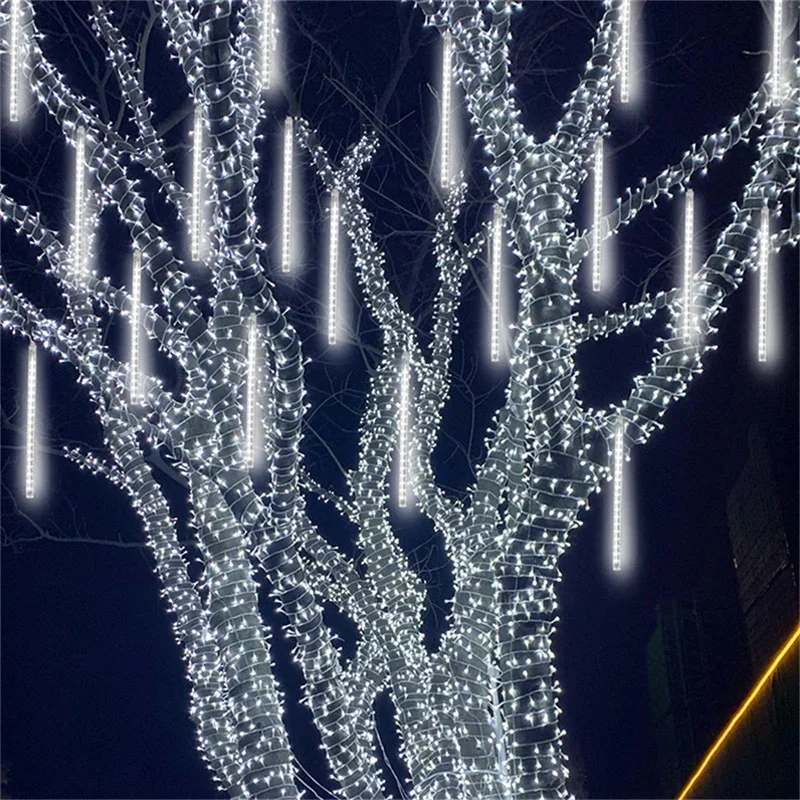 Garden Outdoor Solar Garland Lamp 30/50cm Festoon LED Fairy Meteor Shower Light String Summer Camping Wedding Party Decoration