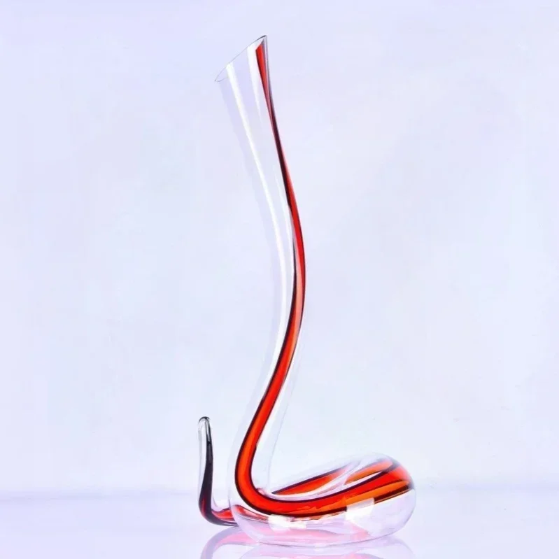 Lead free crystal snake shaped decanter, cobra manba, artificially blown crystal glass