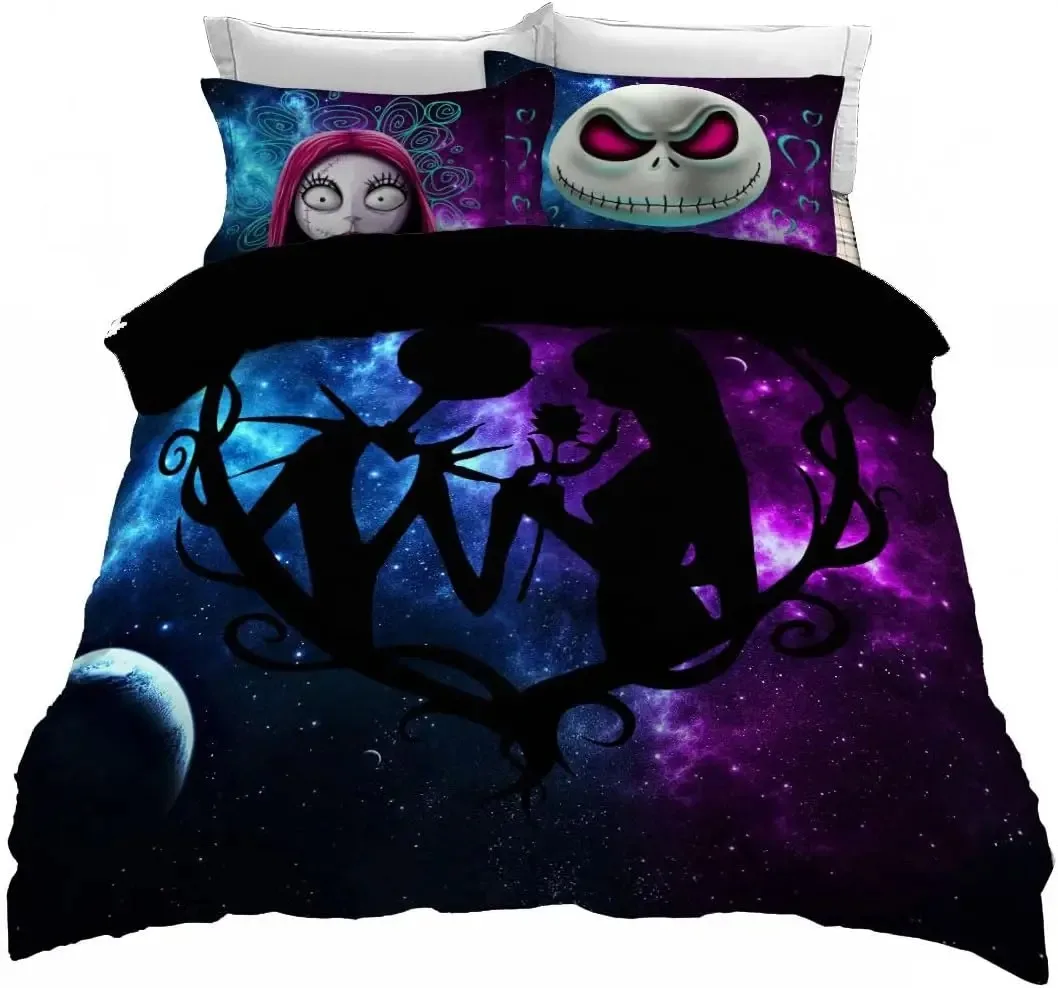 3D Print Nightmare Before Christmas Bedding Set Comforter Sets Anime Quilt Cover king Queen Size Boys Adult Bedding Sets