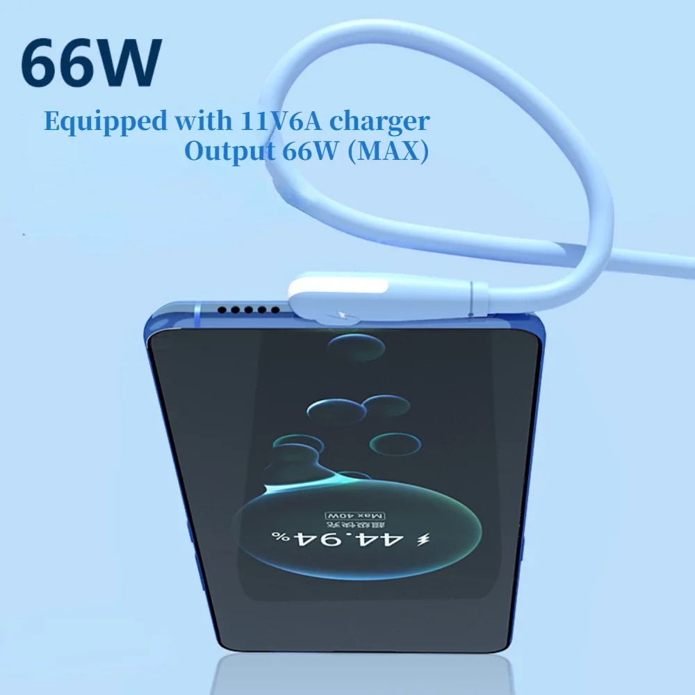 3 in 1 6a 66w USB C Schnell ladung für iPhone 14 Super charge Micro USB Typ C Datenkabel für Samsung Xiaomi Huawei 90 Grad