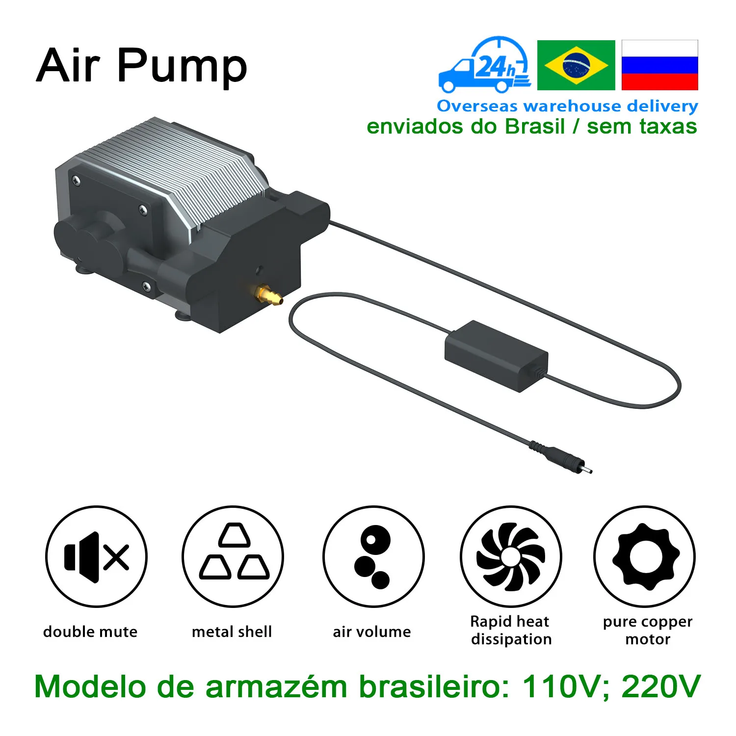 ZBAITU Air Pump Air Assisted with 100cm Hose for Laser Head Module Air Pump for Laser Engraving Module Cutting Head Tools