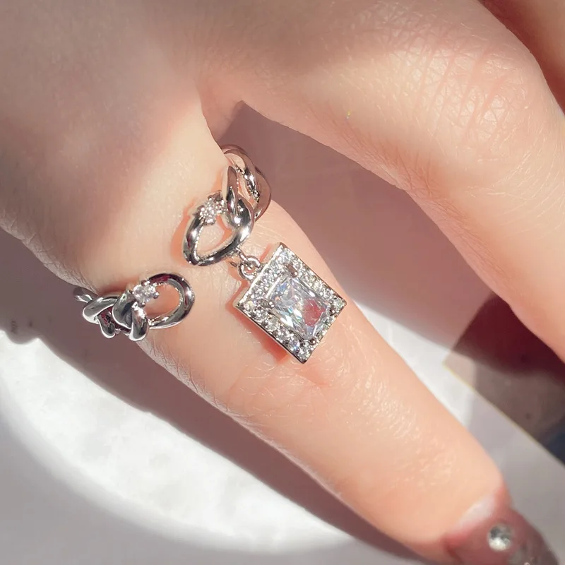 MDLFES Mo!ssan الماس نمط اليابان وكوريا الجنوبية المتخصصة تصميم حلقة فتاة القلب حلقة مشبك سلسلة شرابة قيراط #2