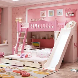 bed Korean-style children's bunk  bunk  girl princess  with desk wardrobe children's room furniture combination set