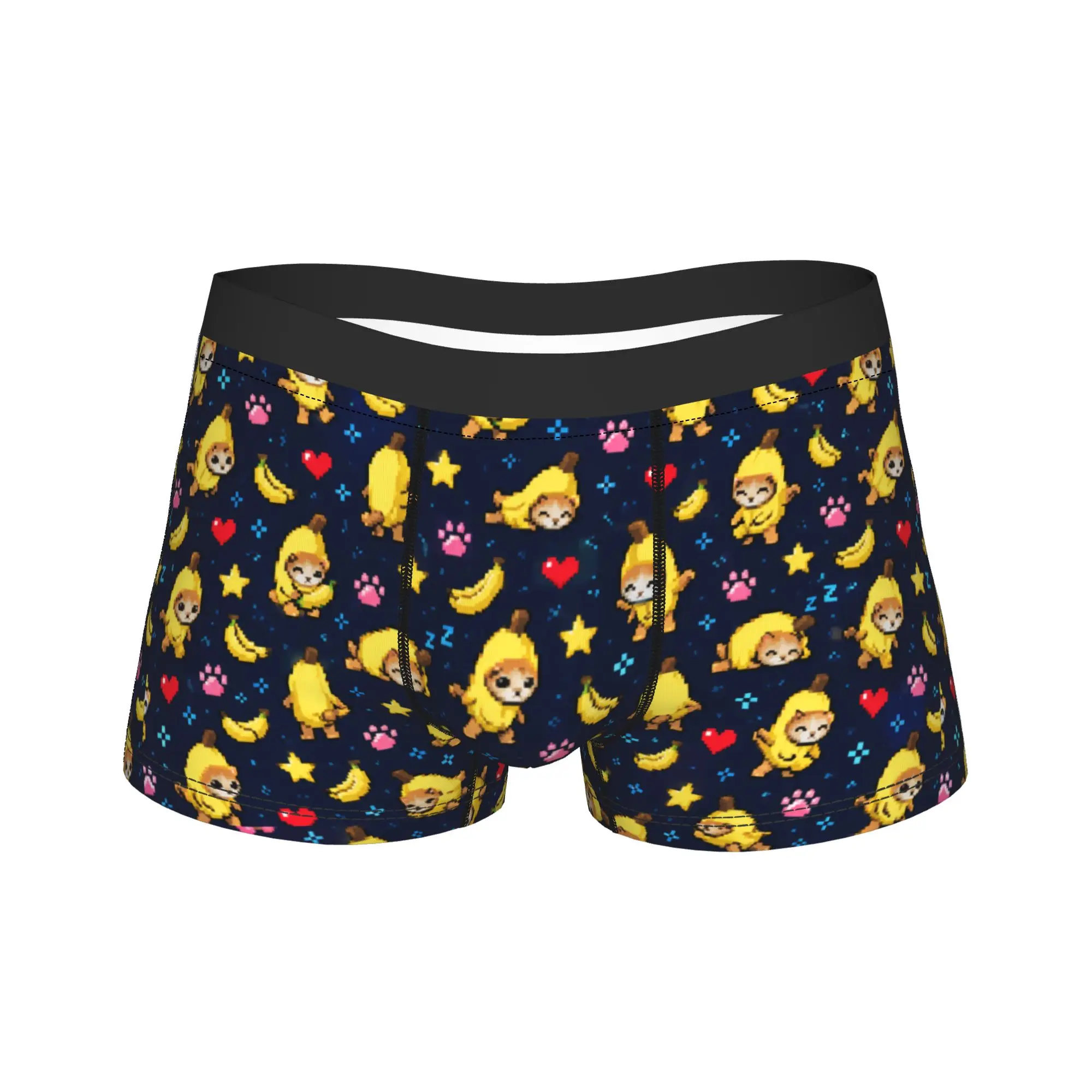Funny Cute Banana Cat Happy Bananacat Meme Graphic Underwear  Underpants Shorts Briefs For Males Pouch Plus Size Boxer Shorts