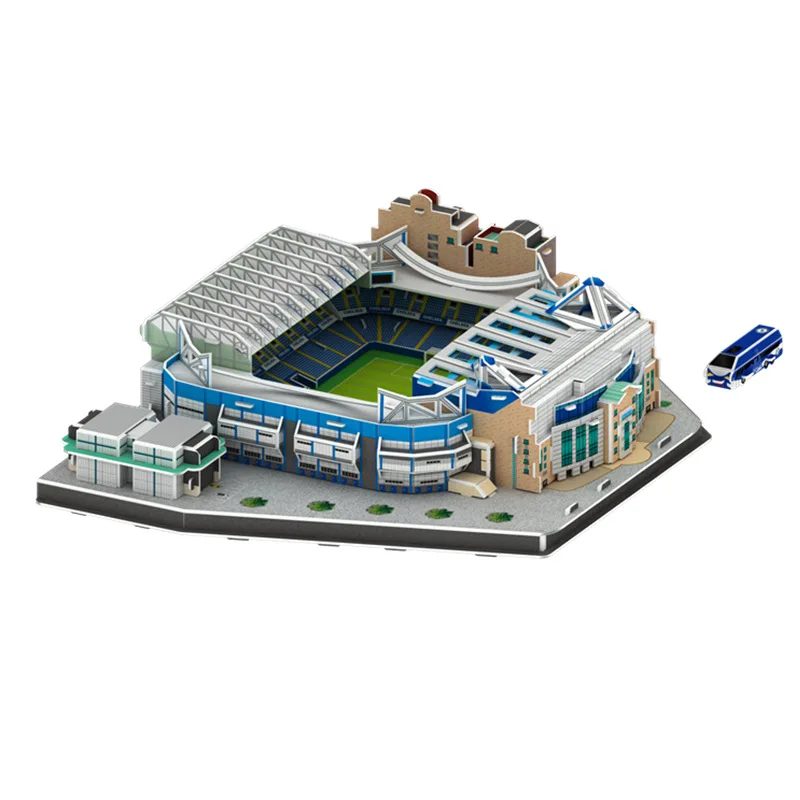 DIY Chelsea Stamford Bridge Football Stadium 3d Stereo Puzzle Model SZ