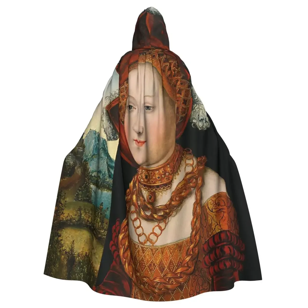 Lucas Cranach The Elder A Finely Dressed Young Lady Long Hooded  Witch Costume Cosplay Cape HalloweenVampire Adult Unisex