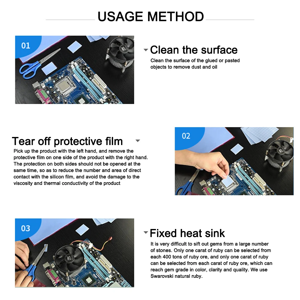 Tampone solido per Laptop Pad in Silicone universale riutilizzabile morbido ignifugo quadrato dissipatore di calore conduttivo termico raffreddamento CPU