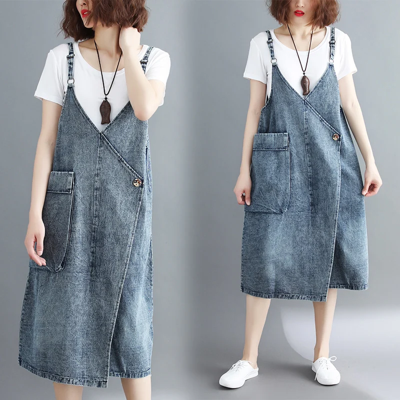 

Women's Overalls Suspenders Denim Dress Female Women's Clothing Free Shipping Sleeveless Camouflage Suspender Skirt with Pockets