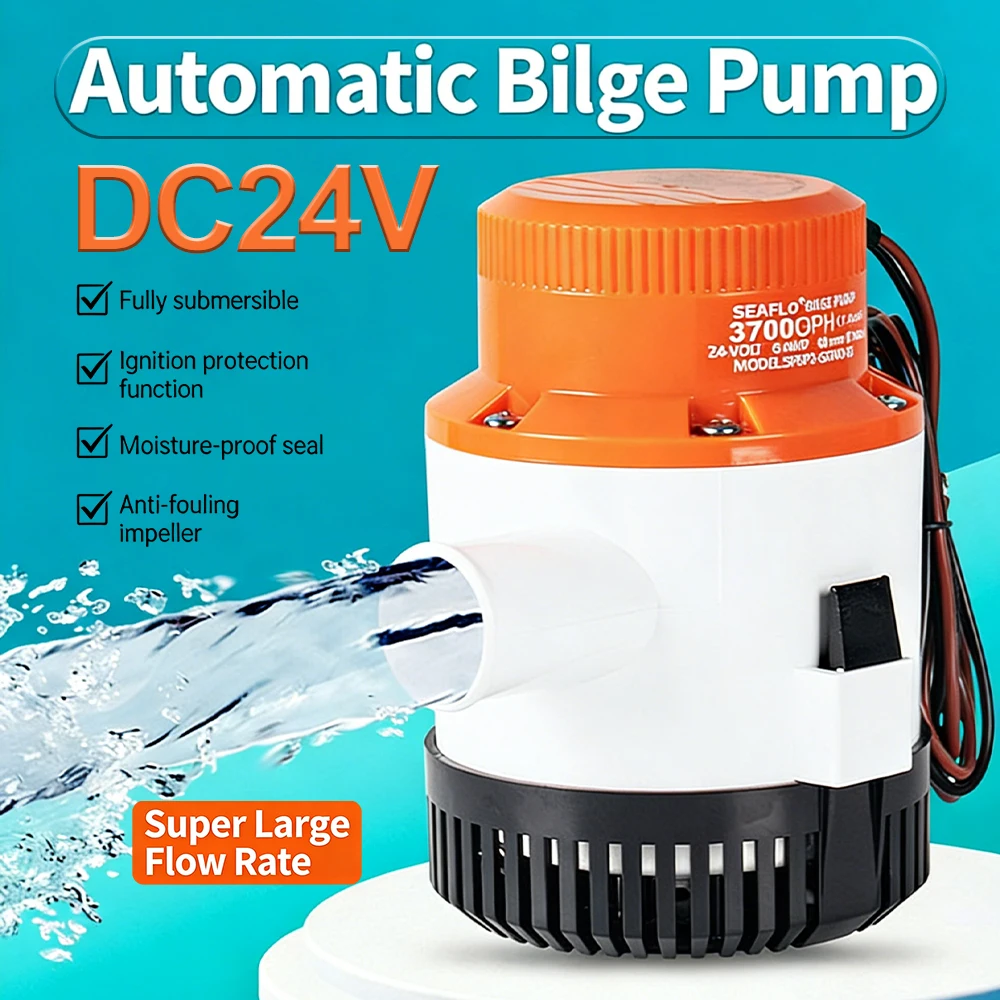 DC24V Multi-functional Submersible Pump, Suitable for Water Tank Water Replacement and Boat Bottom Drainage Pump