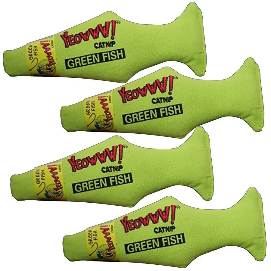 

Игрушка для кошек и котят Catnip Green Fish, 4 шт., из чистых листьев и цветков