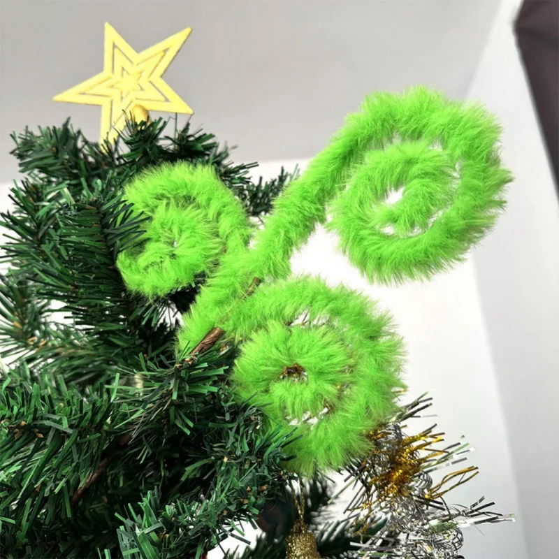 Pics de Noël en peluche pour décoration d'arbre de Noël, tiges d'arbre vertes, ornements pour couronne d'arbre de Noël, artisanat de bricolage, décor de remplissage de vase de jardin à la maison, 4 pièces, 6 pièces, 8 pièces