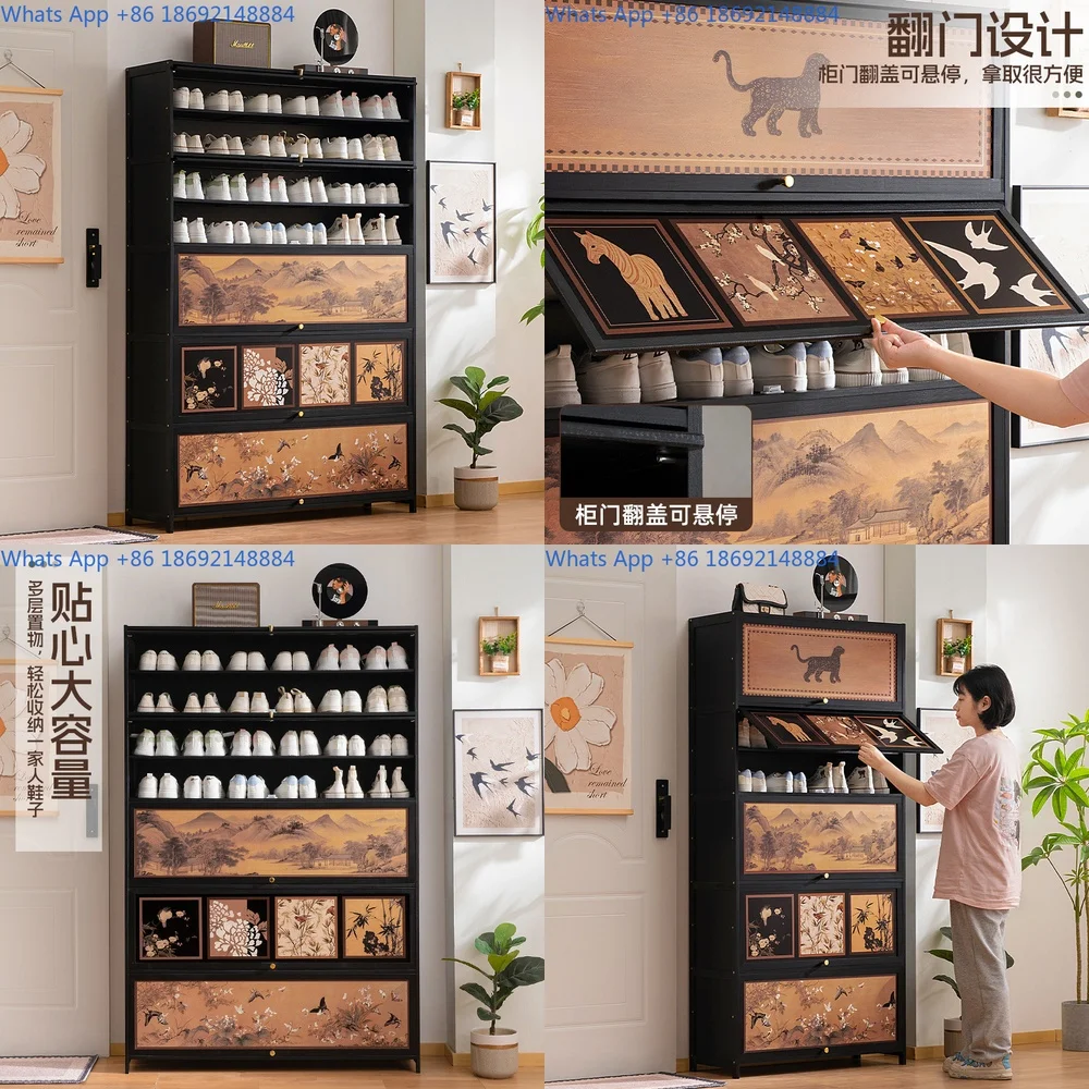 

Simple Shoe Rack for Home Multi Tier with Door Dust Proof Entry Shoe Cabinet Tall Vertical Storage Unit