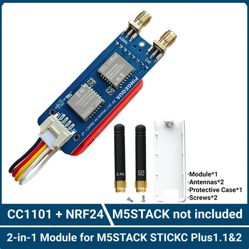 Módulo RF 2 en 1 para M5Stack StickC Plus, admite 2,4 GHz y sub GHz 433 MHz, compatible con firmware Bruch