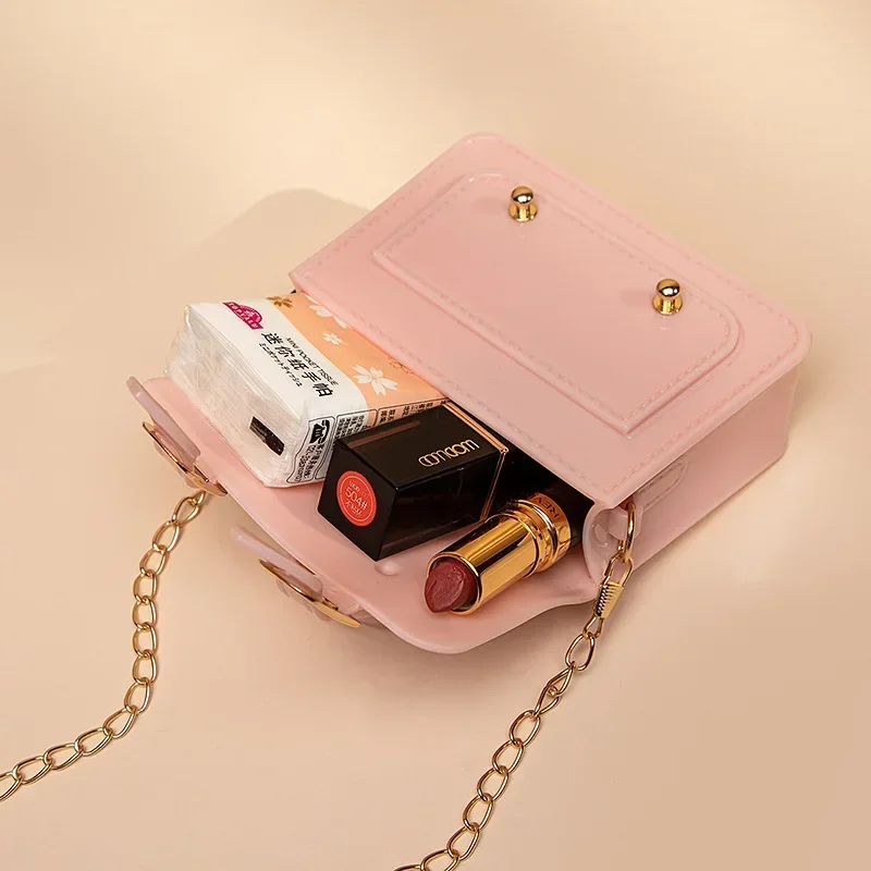 New Korean version of mini girl lipstick envelope fashion trend small square bag fresh and cute shoulder chain bag
