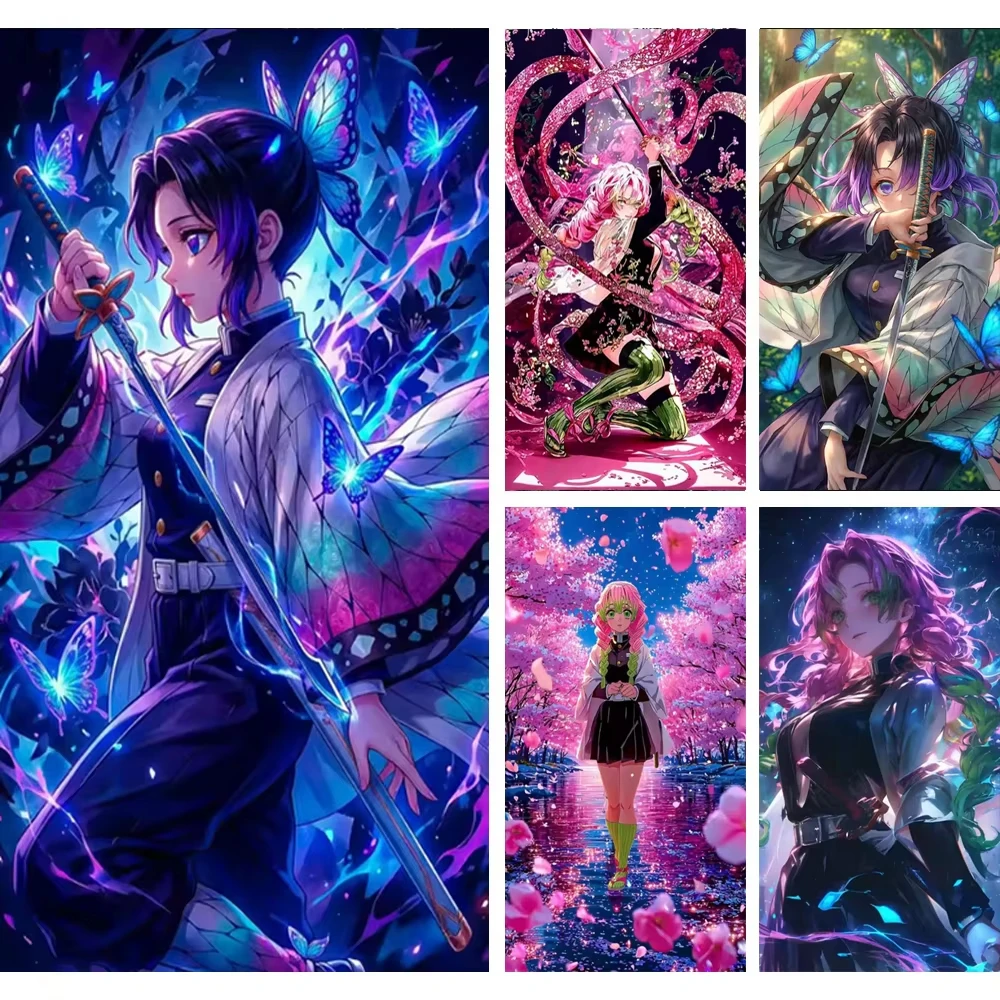500/1000/1200/2000PCS Jigsaw Puzzle Demon Slayer Shinobu Mitsuri Popular Anime Female Character Manga Print Collection Gift