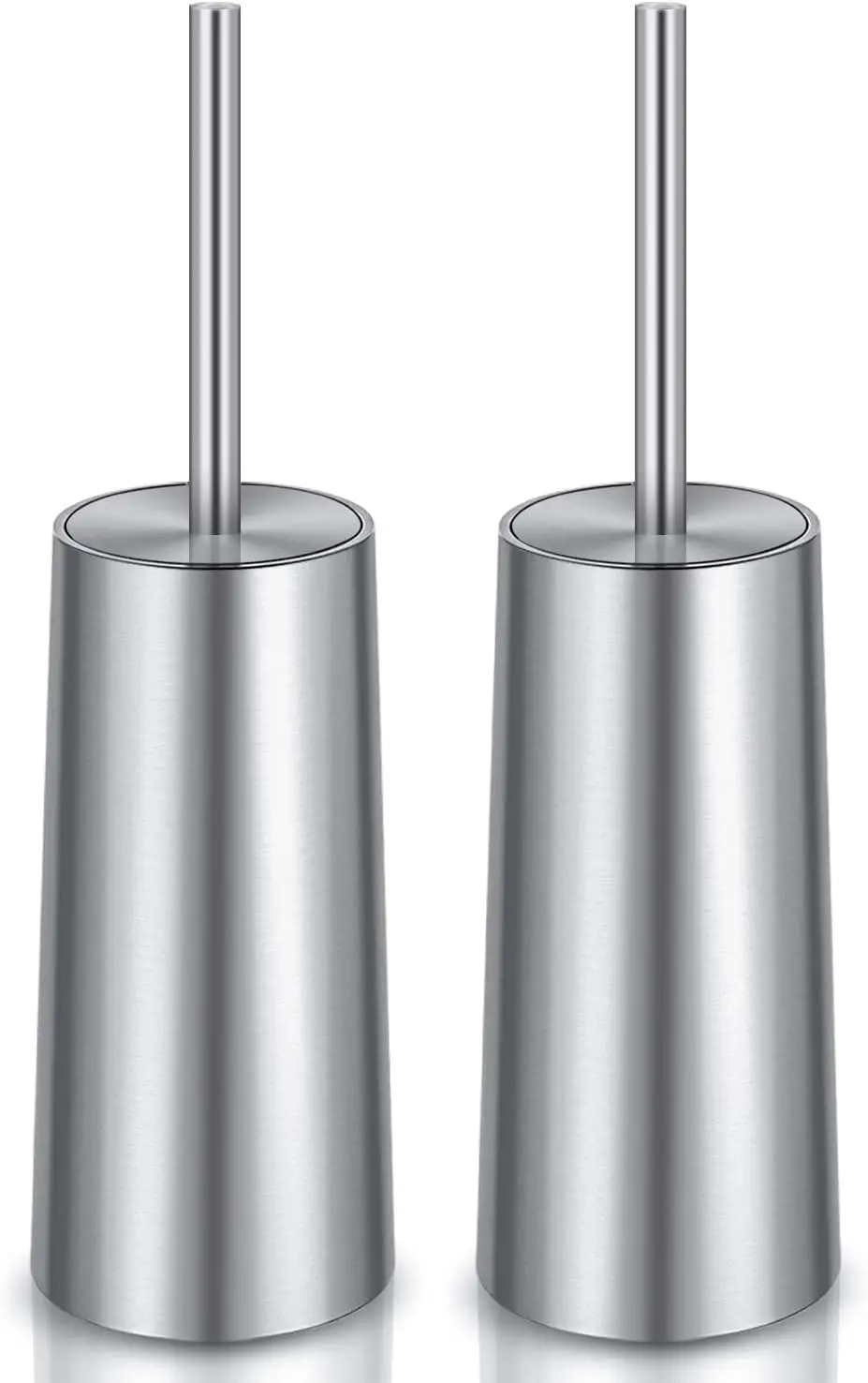 

2 Pack Stainless Steel Toilet Brush Holder Set, Ergonomic Bathroom Cleaning Tool Durable Silver