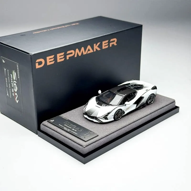 DeepMaker 1:64 Blue Lamborghini FKP37 Great Bull Lightning Sian Resin Car Model, Simulation Static Ornament, Adult Collectibles.