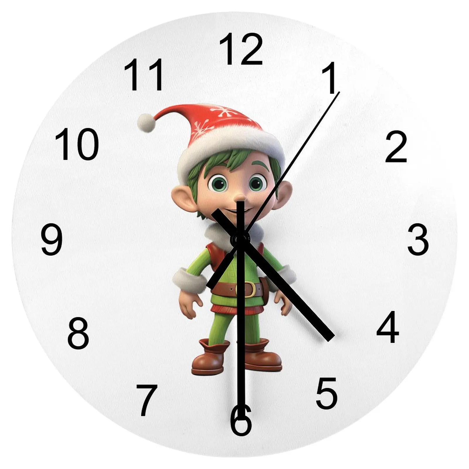 

Farm Wall Clock Christmas cartoon kids Clocks 12 inch Mute Fashion Round Artistic Slim Profile Geometric