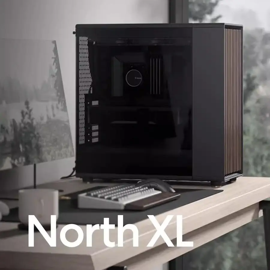 Casing Fractal Process Full Tower Mesh Pendingin Udara Utama Kaca untuk Desktop