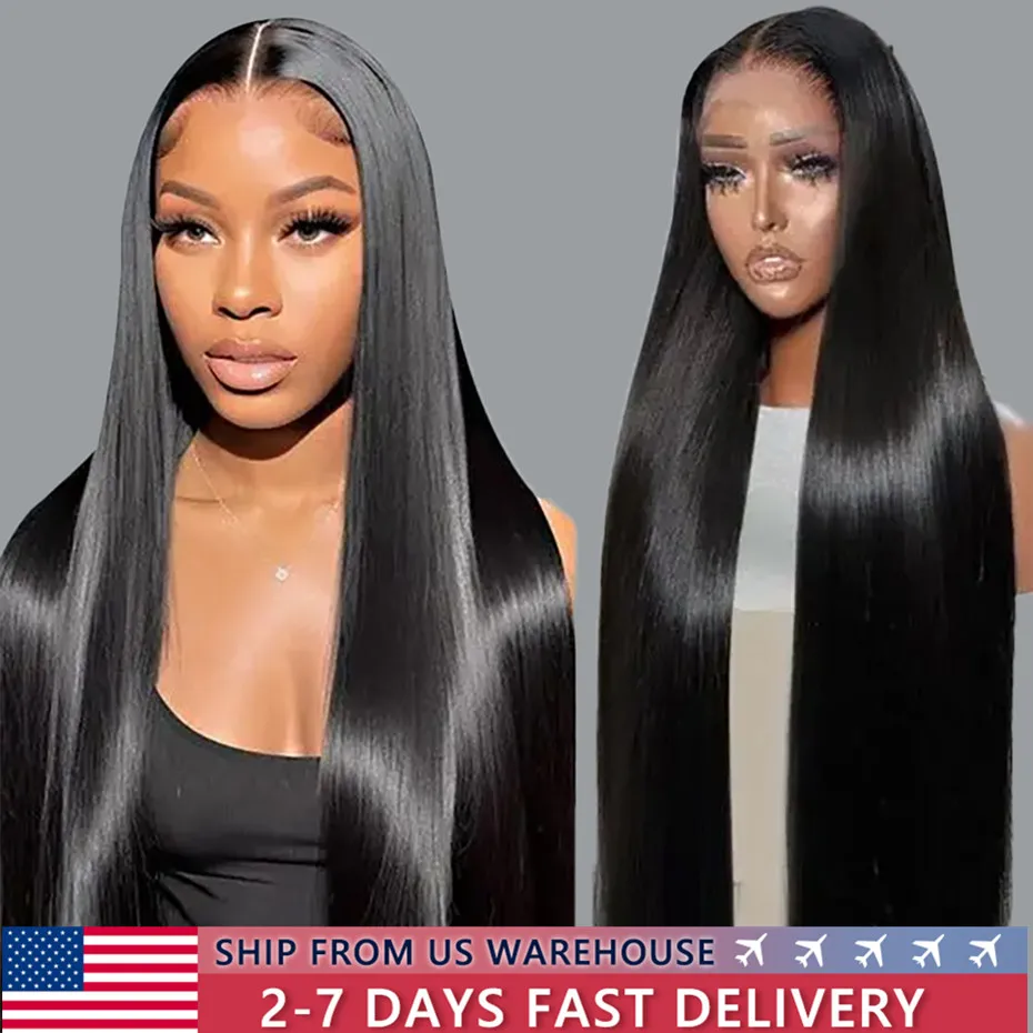 HD Transparent 360 Lace Frontal Wig 13x4 Lace Wig Straight 13x6 Lace Frontal Human Hair Wigs For Black Women 30 32 34 Inches