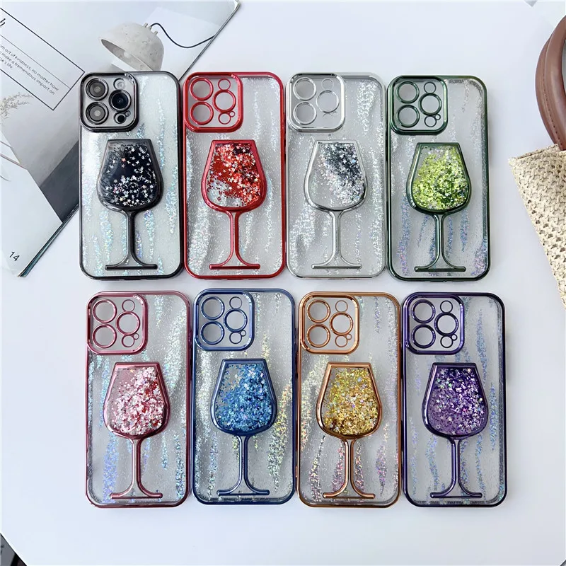 الكهربائي تألق تدفق الرمال كأس جراب هاتف آيفون 16 15 14 زائد 13 12 11 برو ماكس حامي العدسة الزلزالية غطاء