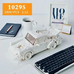 New 10295 White Corrosion Erosion Tide Play Racing Super Cool MOC Building Bricks Building Toy Car Children's Birthday Gift