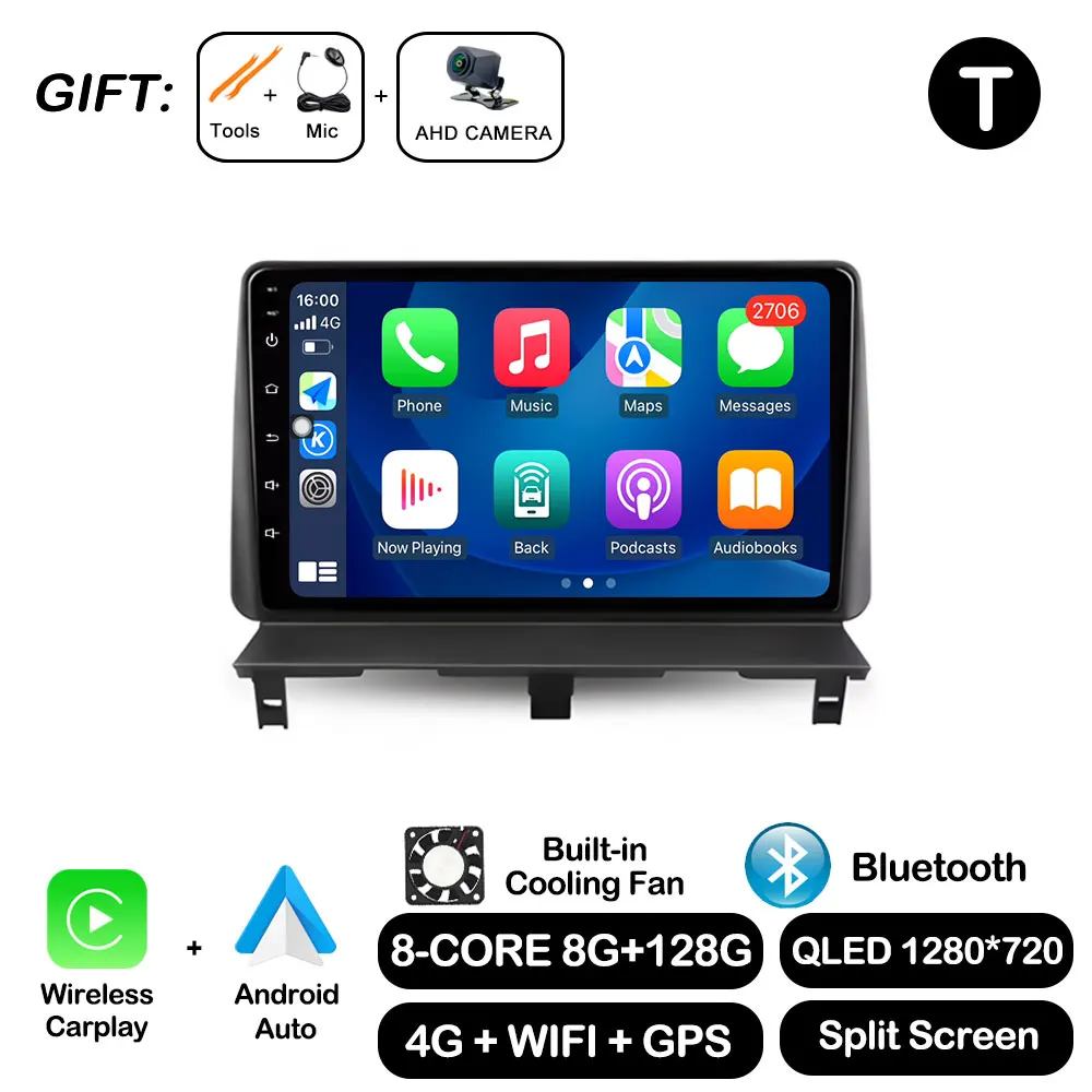 Draadloze Carplay Voor Peugeot Partner 1 2002-2008 Android Auto GPS Navi Autoradio Multimedia Speler Bluetooth WiFi DSP stereo