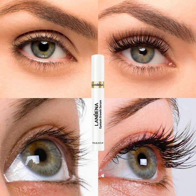 LANBENA Wimpern Wachstum Serum Schnelle Wimpern Augenbraue Enhancer Natürliche Medizin Behandlung Verlängern Fördern Wachsen Auge Pflege Essenz 4ml