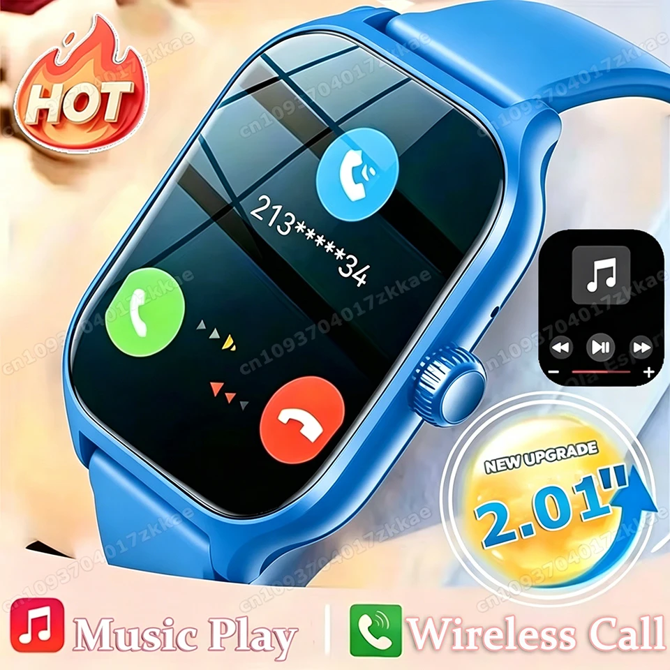 Ola Esporte Smartwatch Android IOS Telefon 2,01'' Farbbildschirm Bluetooth Anrufannahme Gesundheitsüberwachung Smartwatch Damen Herren HW12