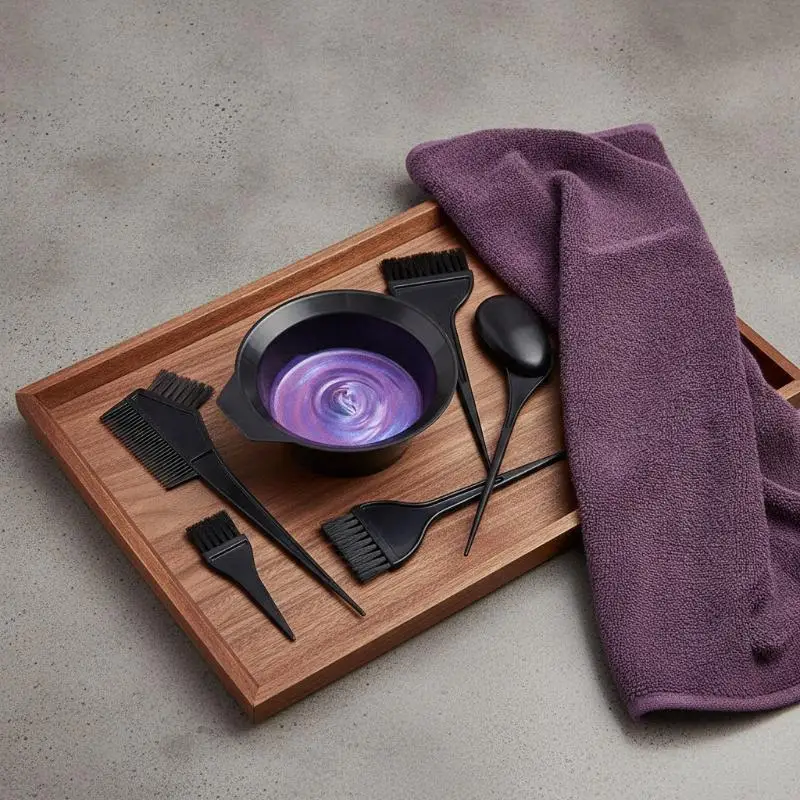 New Professional Hair Coloring Dye Tool Kit for Salon Home Use with Mixing Bowl Brush Gloves Hair Styling
