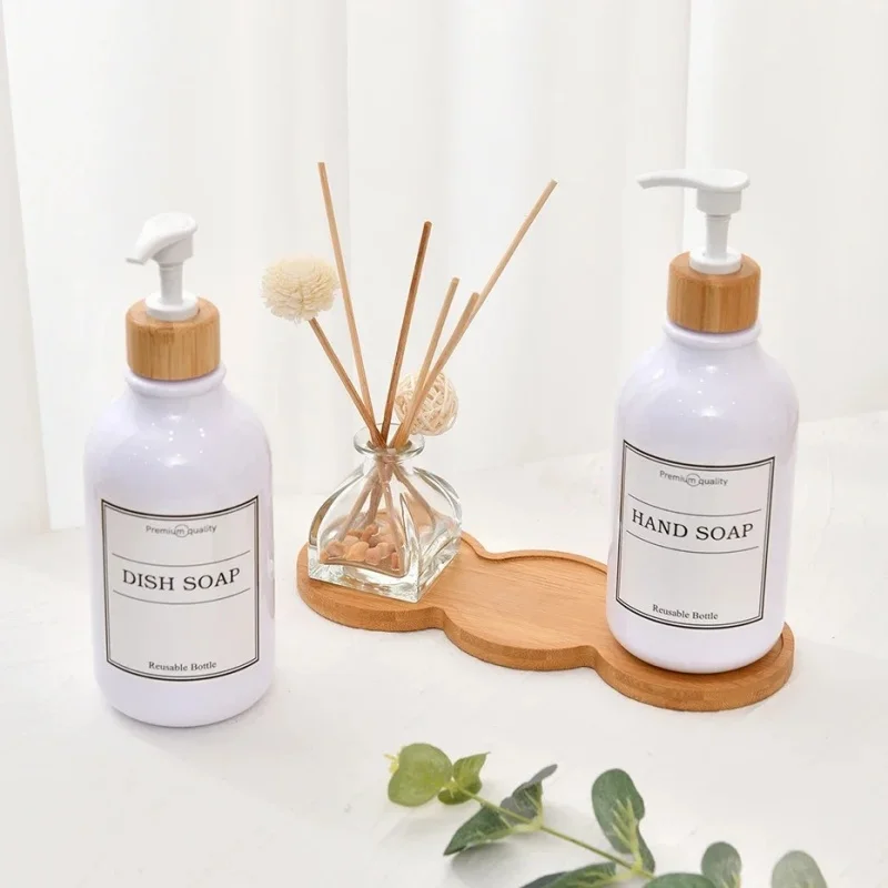 1/2/4PCS Simple Bamboo Wooden Bottle Tray Bathroom Shampoo Shower Gel Organizer Oval Rectangular Jewelry Storage Tray