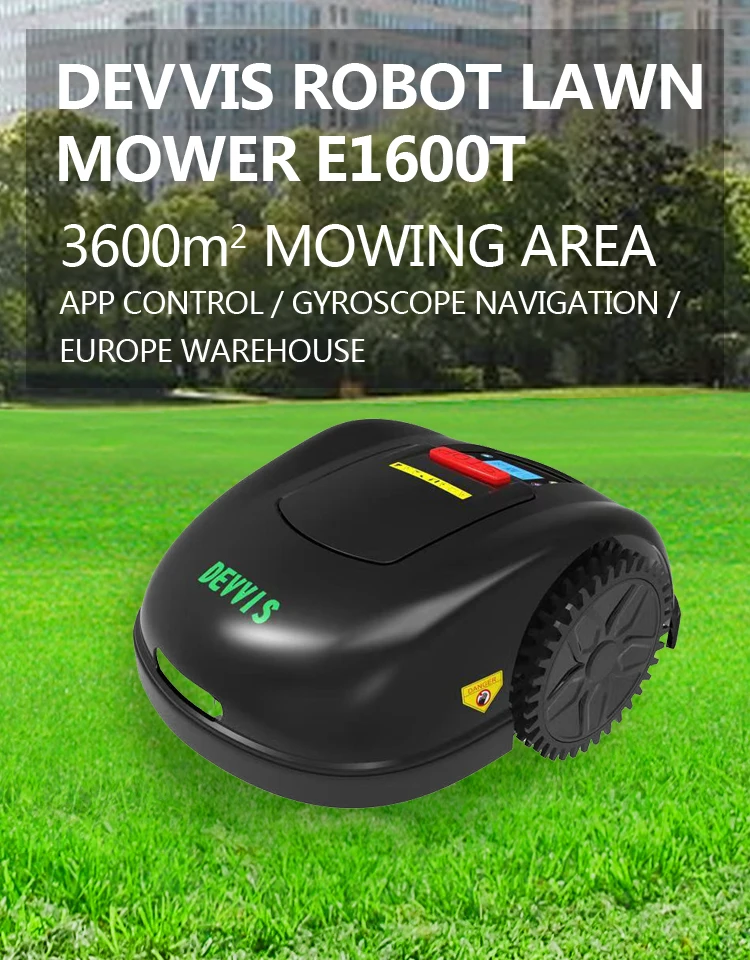 DEVVIS 5th generation WiFi App Control Gyroscope Navigation Smart Garden Lawn Mower Robot Brush Grass Cutter Automatic E1600T